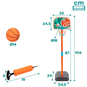 Outdoor games basketball hoop with ball and inflator Genérico image-4