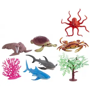 Case of 9 marine animal figurines with accessories Genérico image-1