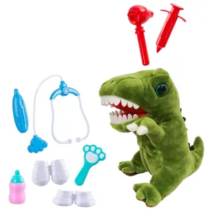Dinosaur plush with sound and veterinary case Genérico image-0
