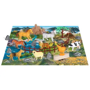 Simulation games 24 farm animals with tapestry to play with Genérico image-1