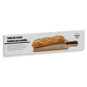 Houten tafel, pannensnijder + mes Genérico image-2