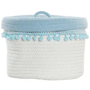 Cotton basket with lid in pastel colors Genérico image-1