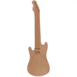 Chitarra elettrica con cucchiaio da insalata in legno Genérico image-0