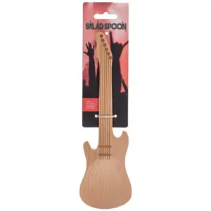 Chitarra elettrica con cucchiaio da insalata in legno Genérico image-4