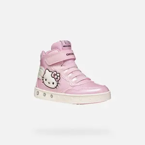 Synthetic Glitter Leather Trainers for Girls Geox Skylin image-1
