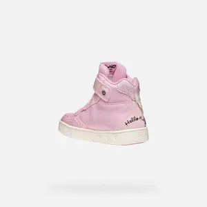 Synthetic Glitter Leather Trainers for Girls Geox Skylin image-3