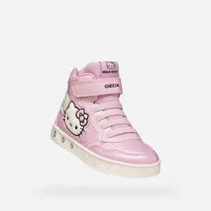 Synthetic Glitter Leather Trainers for Girls Geox Skylin image-2