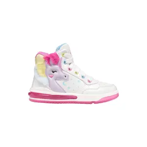 Pearl Synthetic Leather Trainers for Girls Geox Sketlite image-0