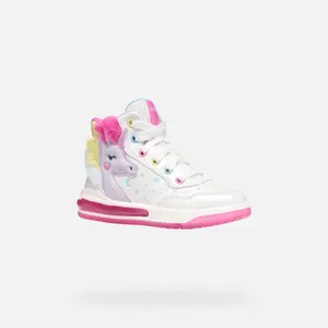 Pearl Synthetic Leather Trainers for Girls Geox Sketlite image-1