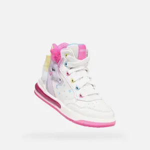 Pearl Synthetic Leather Trainers for Girls Geox Sketlite image-2