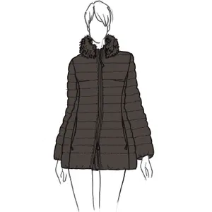 Satin Polyester Kapuzenjacke Damen Geox Bettanie image-0