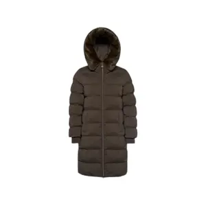 Women's long hooded down jacket Geox Vilde image-0