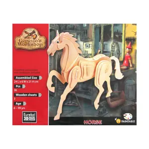 Wooden horse puzzle Gepetto's Workshop 3D image-1
