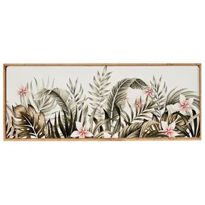 Painting on canvas in wood plants Giftdecor image-0