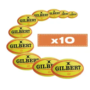 Set med 10 rugbybollar Gilbert Omega Fluo image-0