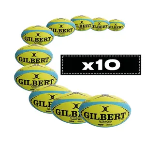 Sæt af 10 rugbybolde Gilbert G-TR4000 Trainer Fluo (taille 4)