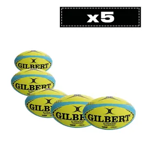 Pakke med 5 rugbybolde Gilbert G-TR4000 Trainer Fluo (taille 4)