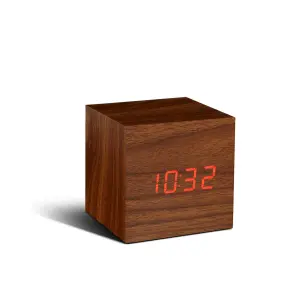 Horloge cube en bois noyer Gingko Click Clock image-0