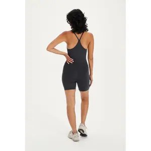 Romper woman Girlfriend Collective V-Back Barre Unitard image-2