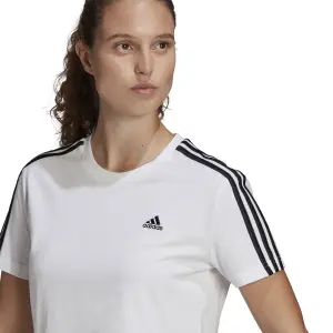 Camiseta corta de mujer adidas Essentials Loose 3-Bandes image-6