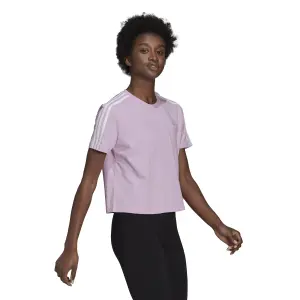 Camiseta corta de mujer adidas Essentials Loose 3-Bandes image-4