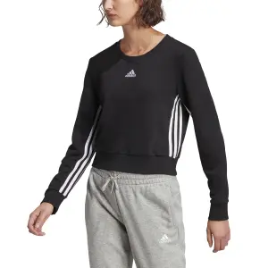 Felpa corta da donna adidas Essentials Cut 3-Bandes Crop image-3