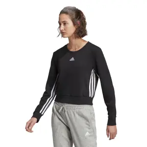 Felpa corta da donna adidas Essentials Cut 3-Bandes Crop image-2