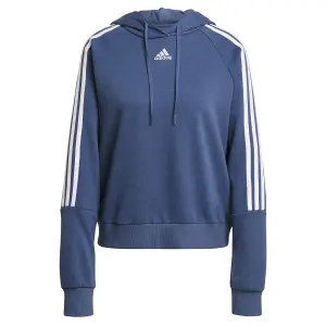 Kort sweatshirt med hætte til kvinder adidas Essentials Loose-Cut 3-Bandes image-0