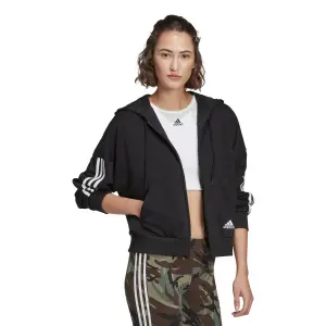 Damen-Kapuzenjacke mit Reißverschluss adidas Essentials Cut 3-Bandes image-2
