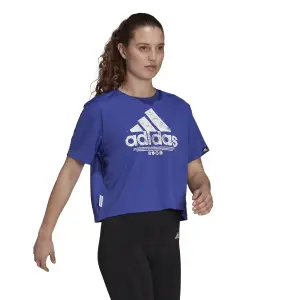 Camiseta de mujer adidas Cropped Big Logo Primeblue image-4