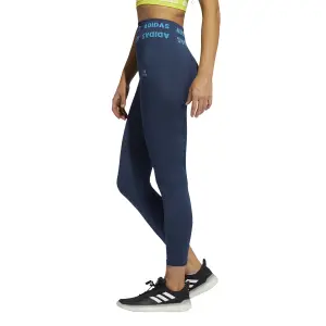 Damen-Leggings mit hoher Taille adidas Training Branded Aeroknit 7/8 image-3