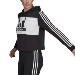 Kurzes Kapuzensweatshirt für Frauen adidas Essentials Logo Colorblock Fleece image-3