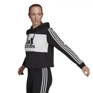 Kurzes Kapuzensweatshirt für Frauen adidas Essentials Logo Colorblock Fleece image-2