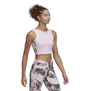 Short tank top for women adidas Essentials Camouflage 3-Bandes image-3