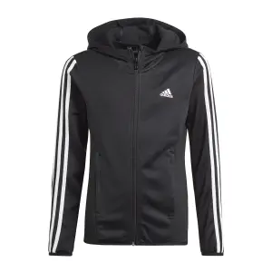 Bluza dziecięca z kapturem na zamek błyskawiczny adidas Designed To Move 3-Bandes