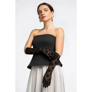 Guantes extensibles de encaje mujer Goddiva image-1
