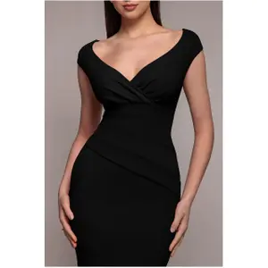 Klänning för kvinnor Goddiva Bardot Pleated image-2