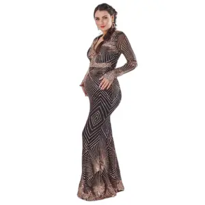 Damesjurk Goddiva Maternity Starburst Sequin image-0