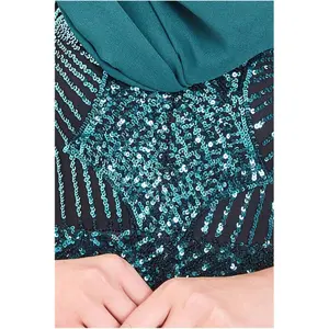 Strakke damesjurk Goddiva Modesty Starburst Sequin image-3