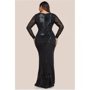 Strakke damesjurk Goddiva Starburst Sequin image-1