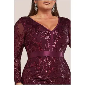 Women's maxi dress Goddiva Sequin & Mesh image-2