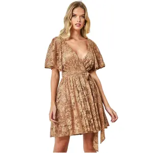 Robe portefeuille en dentelle femme Goddiva image-0