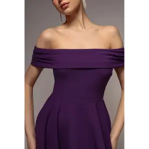 Vestido plissado feminino Goddiva Bardot Maxi image-3