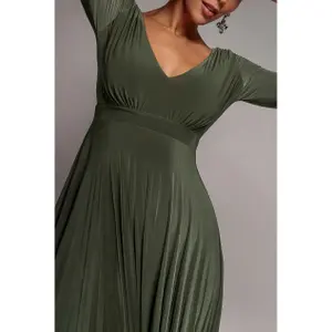 Long Sleeve V-Neck Dress Women Goddiva Maxi image-3