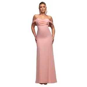 Chiffonrobe mit Carmenausschnitt Damen Goddiva Bardot