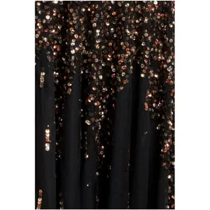 Lång ärmlös palettklänning med handdekorerade paljetter dam Goddiva Sunray image-2