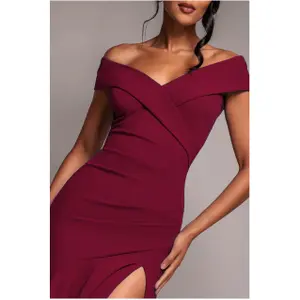 Off-the-shoulder Crepe Dress Women Goddiva Maxi image-2