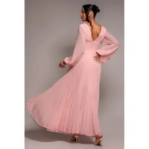 Robe en mousseline à manches ballon femme Goddiva image-2