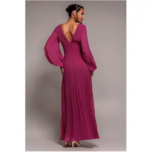 Robe maxi manches ballon en mousseline femme Goddiva image-2