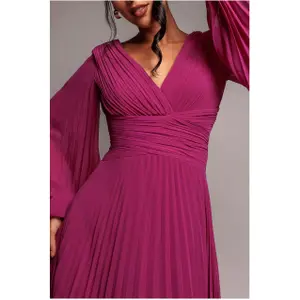 Robe maxi manches ballon en mousseline femme Goddiva image-3